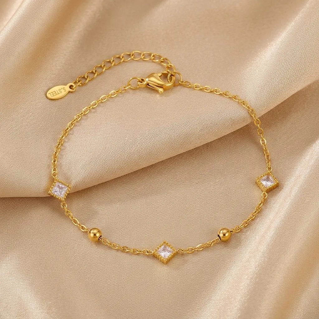سوار ستانلس ستيل مطلي ذهب 18K